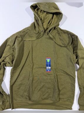 Men's Crewneck Hoodie in Olive Green - Unbranded